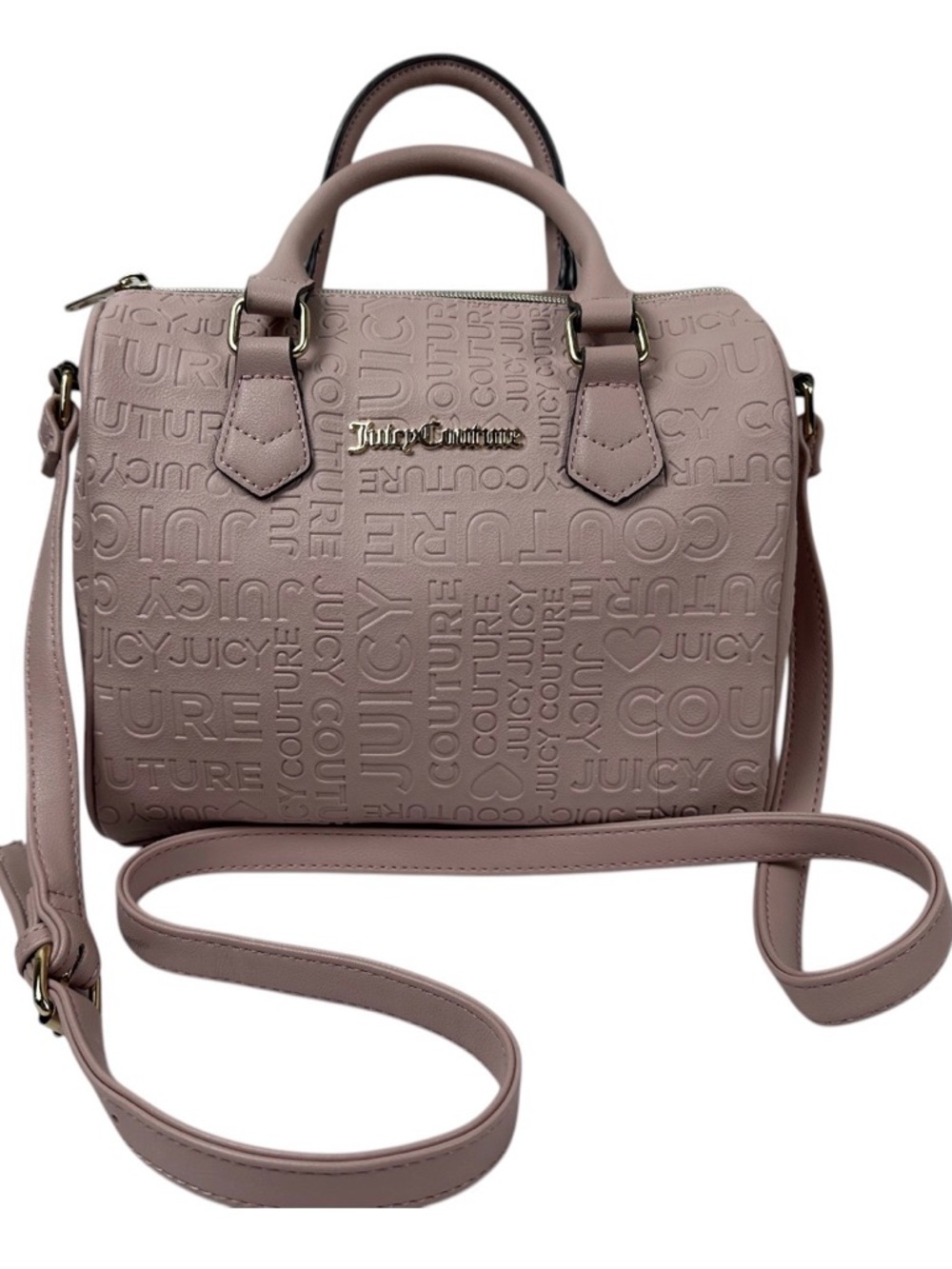 Juicy Couture Embossed Dusty Mauve Crossbody Satchel